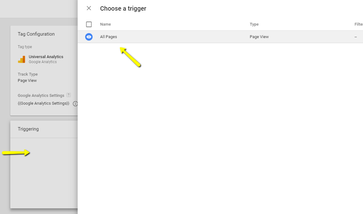 gtm all pages trigger