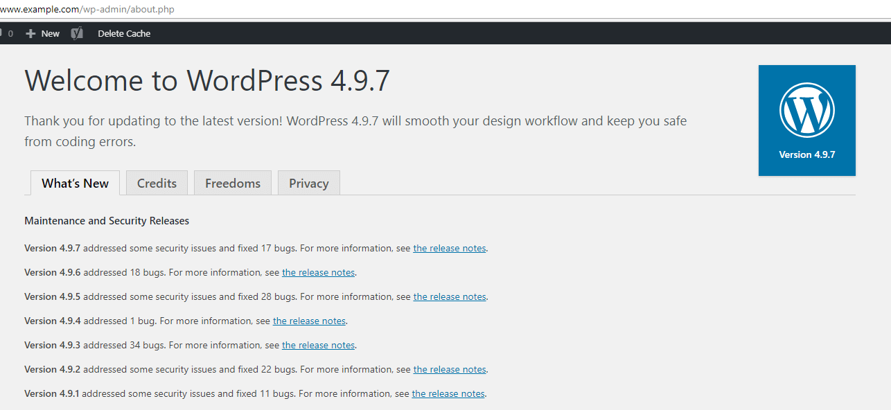 check wordpress latest versions