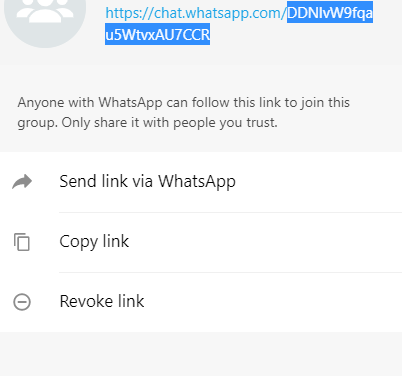 This is how the user have to capture the whatsapp group id if the group chat option has to be enabled on click to chat, the free whatsapp plugin